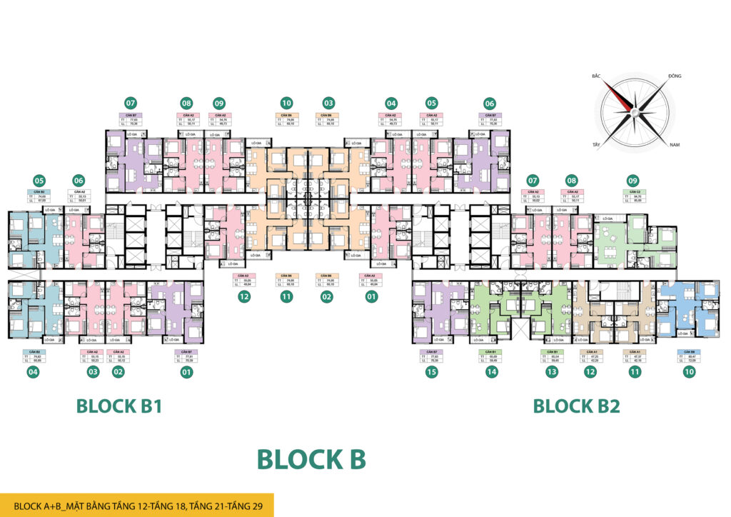 Mặt bằng lock B dự án Bcons NewSky