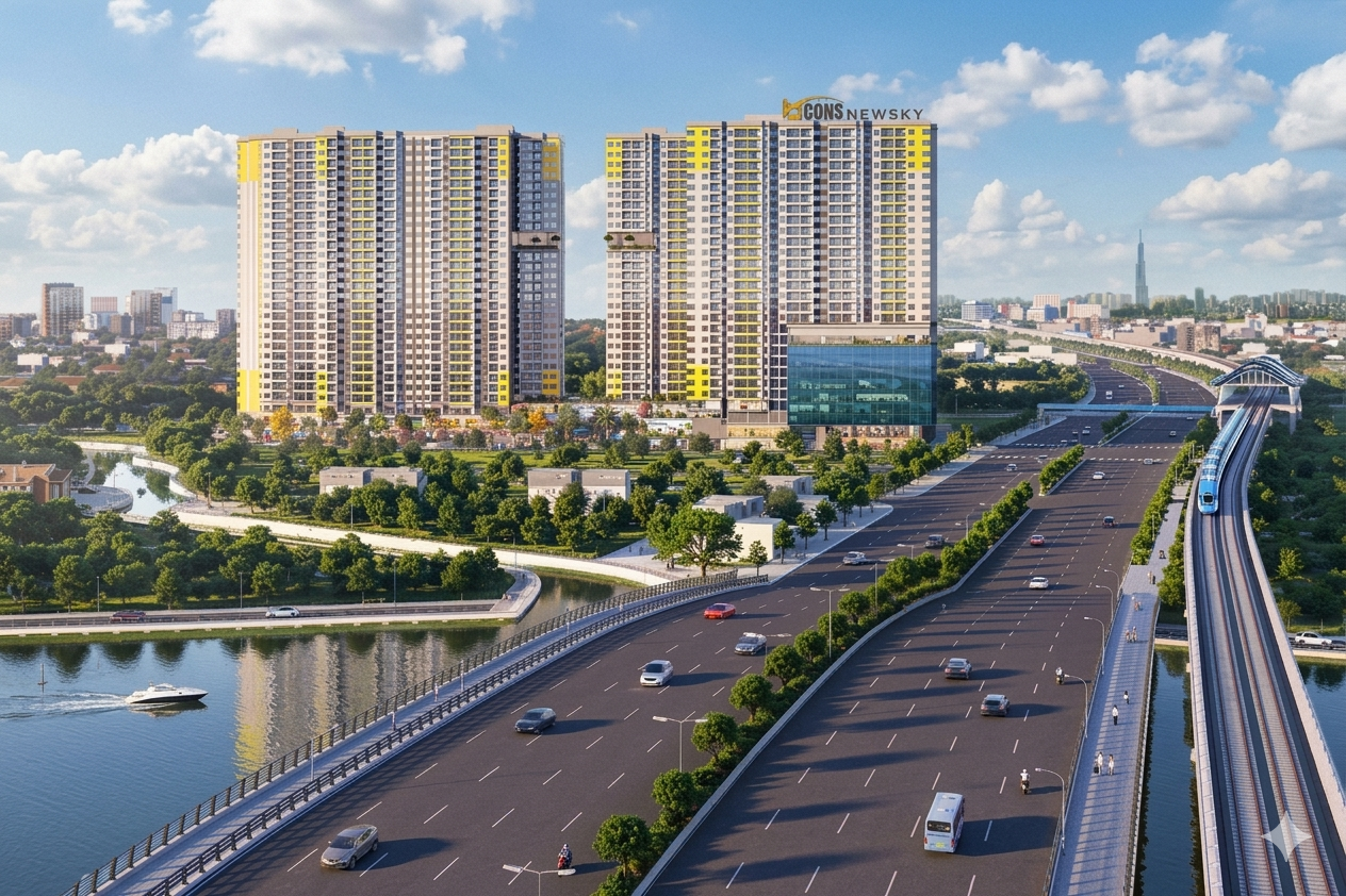 Phối cảnh dự án Bcons NewSky QL13 sau khi hình thành