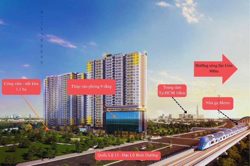Phối cảnh dự án Bcons NewSky QL13